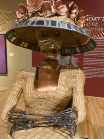 Mario López Torres -Catrina (Fancy Lady), 1989-1990, copper, vegetable fiber (tule) and glass / National Museum of Mexican Art Permanent Collection, 1992.122 A